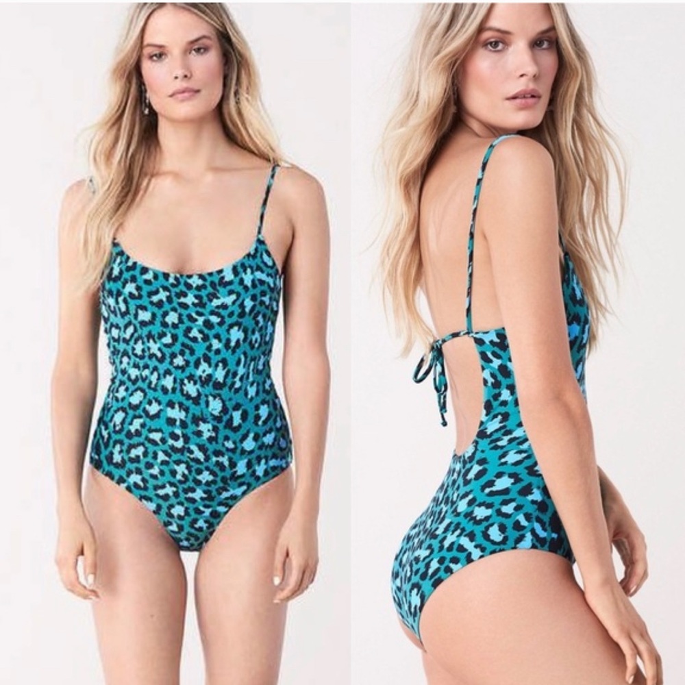 DVF x Onia Teal Leopard One- Piece Swimsuit
NWT